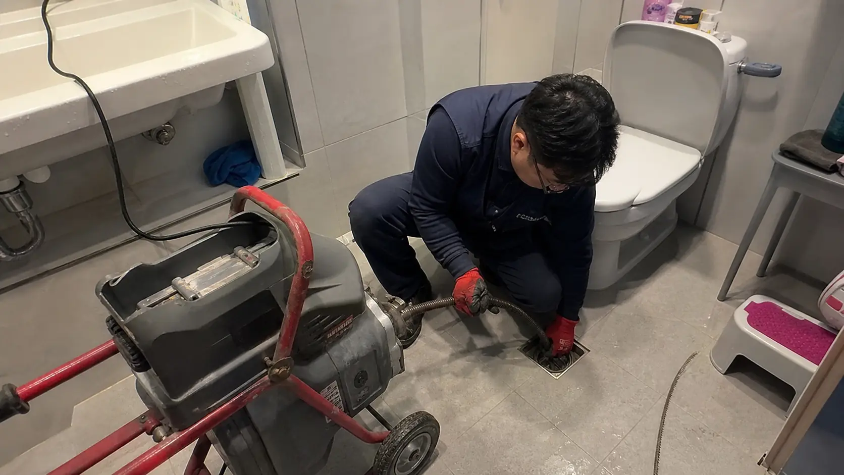 하수구 막힘 현장 시공 사진 1