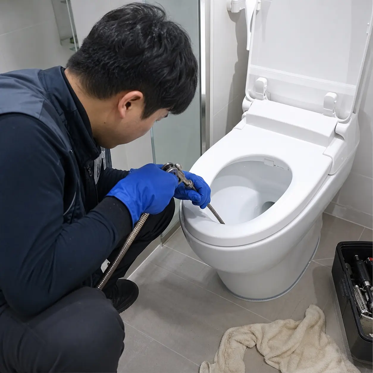 변기 막힘 현장 시공 사진 4